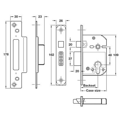 MORTICE SASHLOCK 67 BS44 SSS