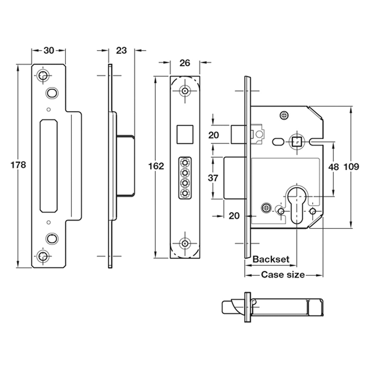 MORTICE SASHLOCK 79 BS56 SSS