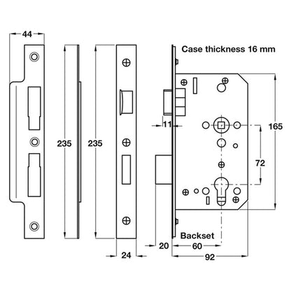 STARTEC MORTICE SASHLOCK GST/SAT