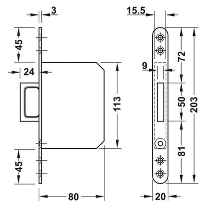 MORT SPRING LOADED HANDLE ST/MAT