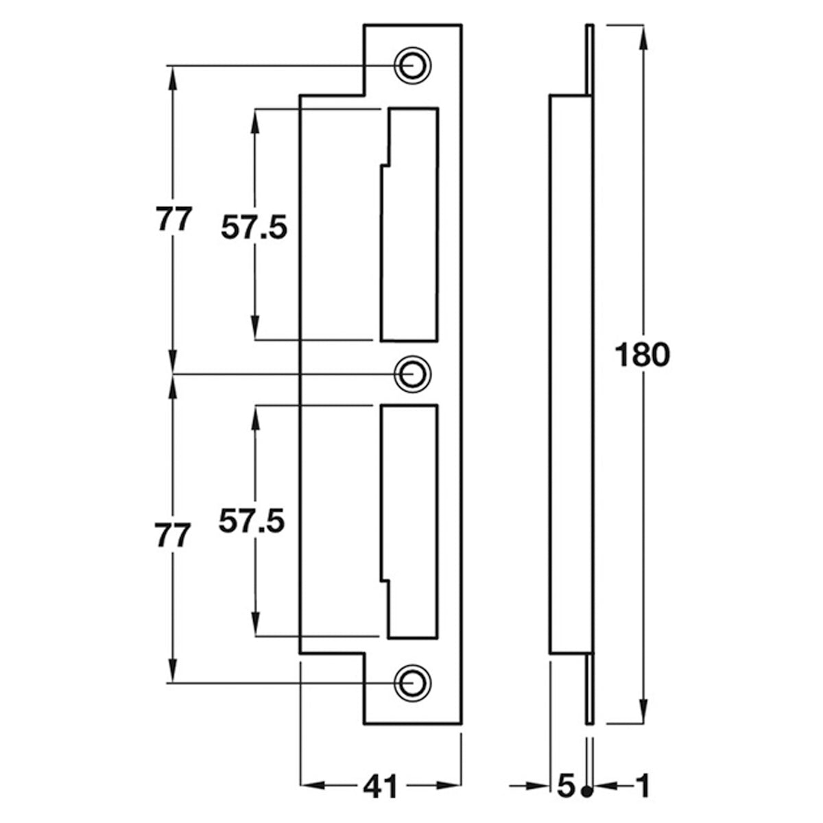 NARROW SASHLOCK STRIKE PLATE ST/ST