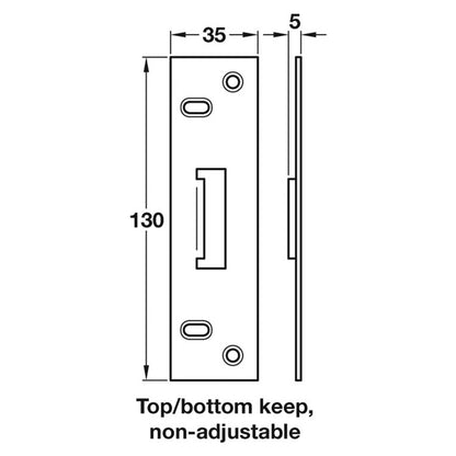 HOOK/LINEAR BOLT KEEP TB NAJ ST/BZP
