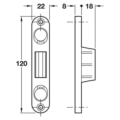 HOOK KEEP 120x22x26 ST/BZP