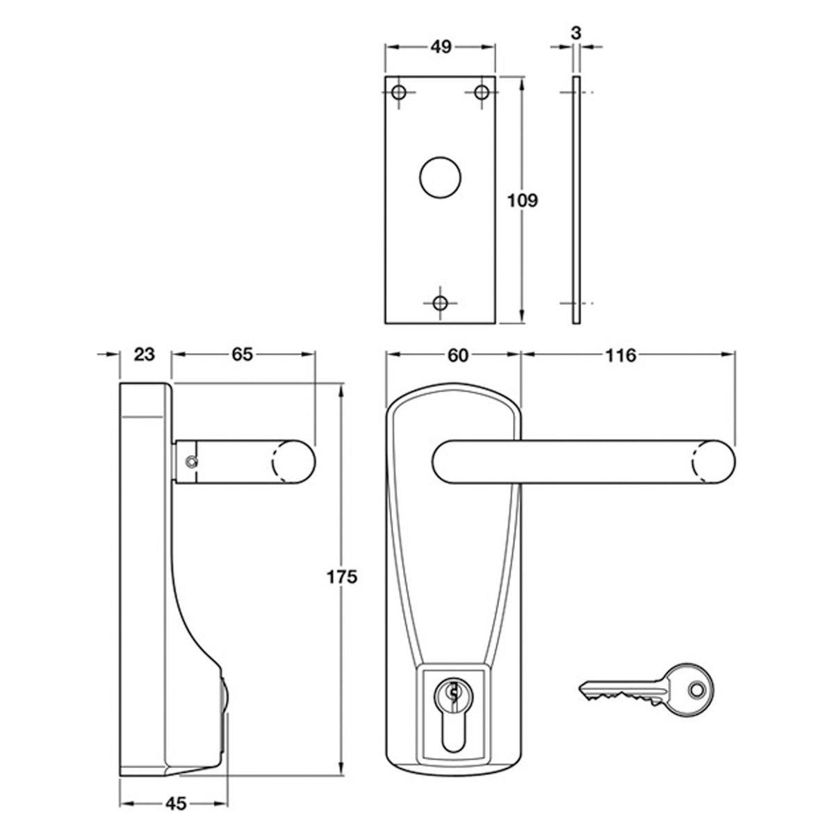 OUTSIDE ACCESS DEVICE+LVR EURO SLV