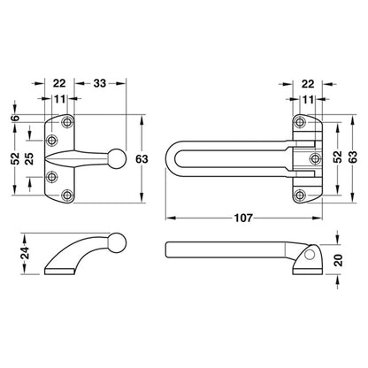 SECURITY DOOR RESTRICTOR ZA/PCP