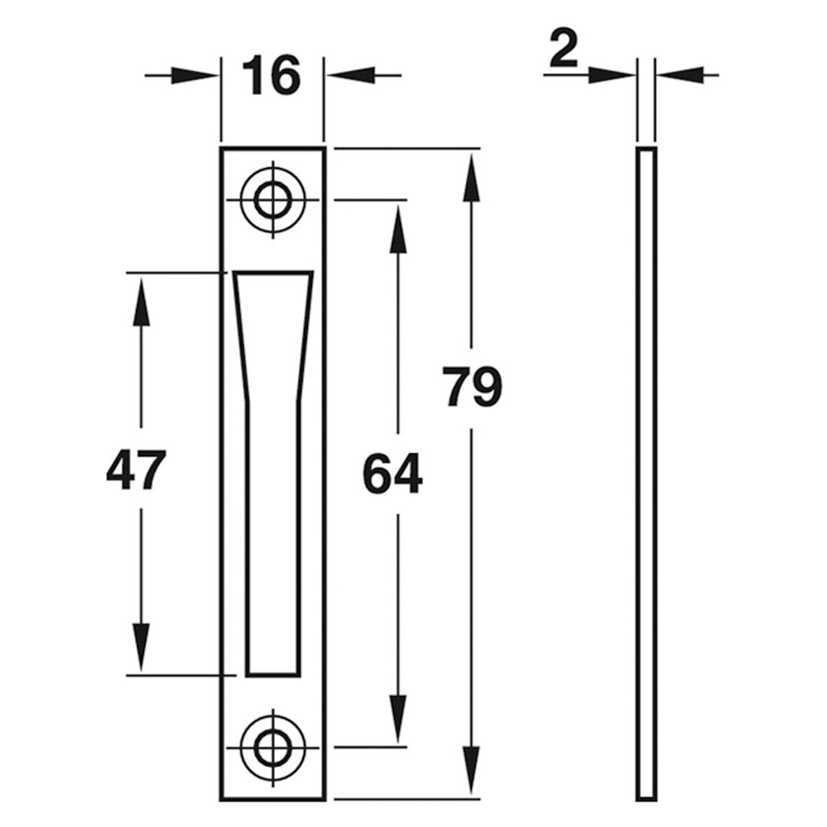BUDGET LOCK STRIKE 79x18 ST/GALV