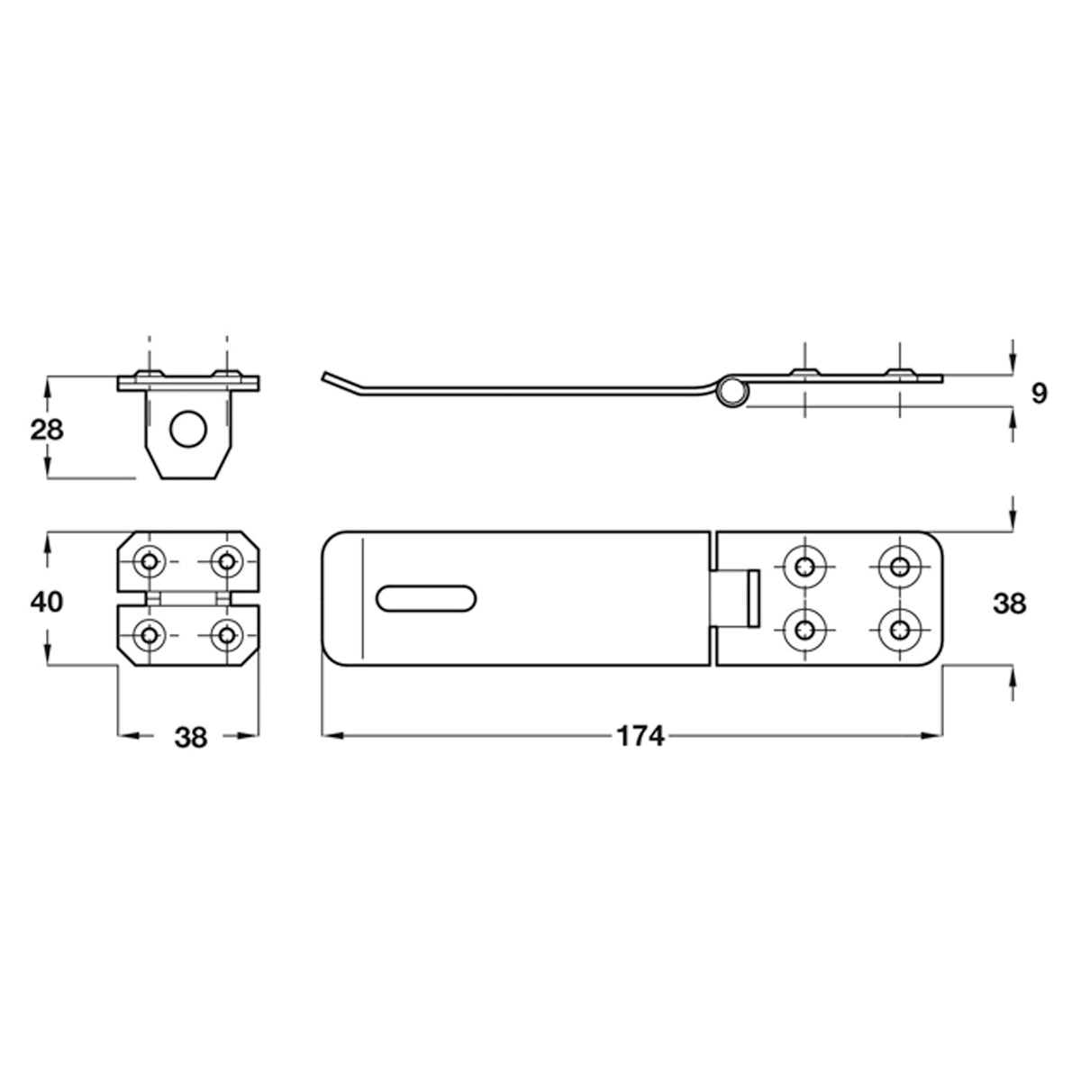 SAFETY HASP+STAPLE 174 ST/BLK