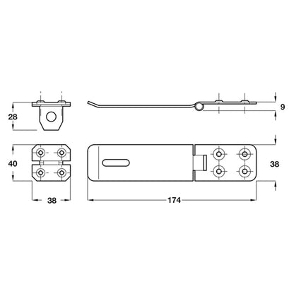 SAFETY HASP+STAPLE 174 ST/BLK