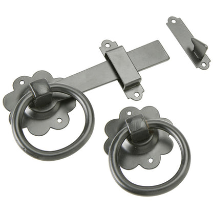 GATE LATCH PLAIN RING ST/BLK