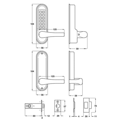 MECHANICAL CODELOCK HD TUB MORT LAT