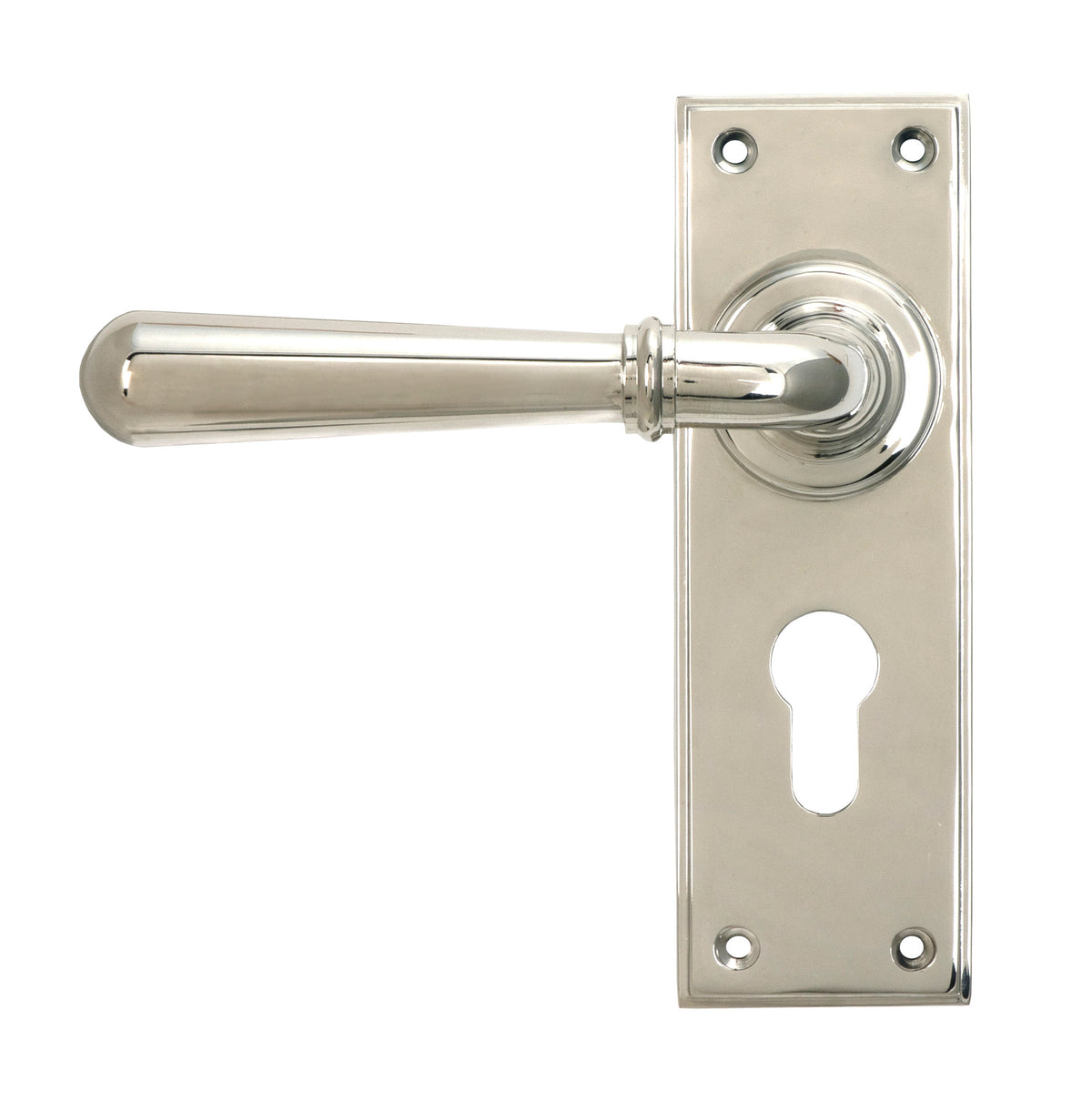 NEWBURY LEVER HANDLE EURO 124x152x70 PNP - 91431 by MARCHES (ANVIL) ARCHITECTURAL HARDWARE