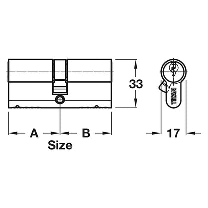 EURO CYLINDER DBL 5P ALIKE 35x35 NP