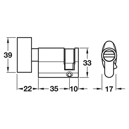 THUMBTURN ½CYLINDER BRS/SNP