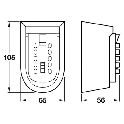 KEY SAFE PUSH BUTTON 65x56x105 BLK