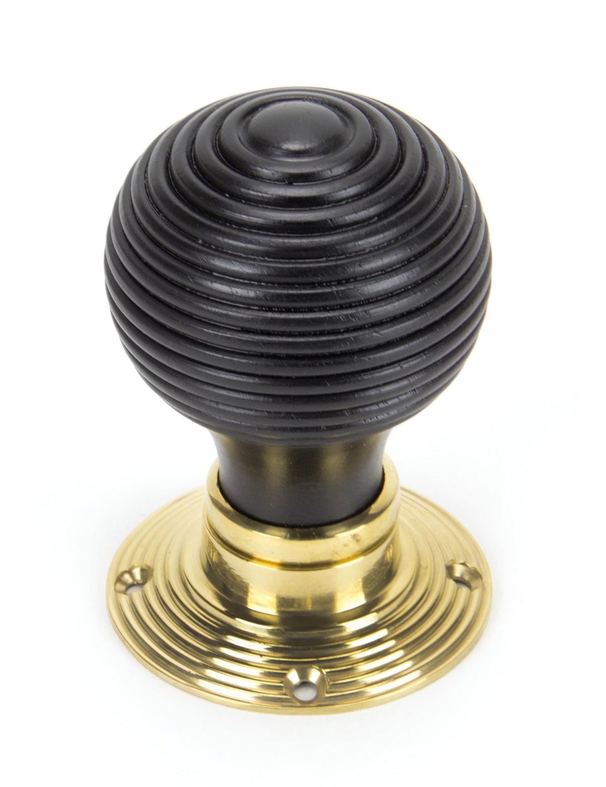 WOODEN BEEHIVE MORTICE/RIM KNOB 54x83x58 EBO/PBR - 91729 by MARCHES (ANVIL) ARCHITECTURAL HARDWARE