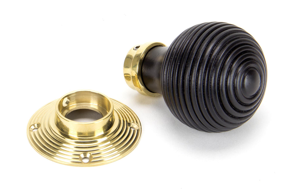 WOODEN BEEHIVE MORTICE/RIM KNOB 54x83x58 EBO/PBR - 91729 by MARCHES (ANVIL) ARCHITECTURAL HARDWARE