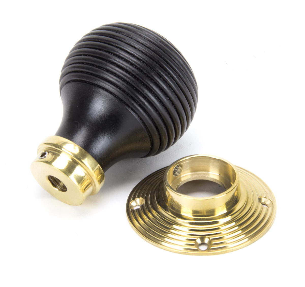 WOODEN BEEHIVE MORTICE/RIM KNOB 54x83x58 EBO/PBR - 91729 by MARCHES (ANVIL) ARCHITECTURAL HARDWARE