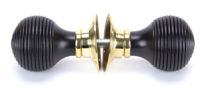 WOODEN BEEHIVE MORTICE/RIM KNOB 54x83x58 EBO/PBR - 91729 by MARCHES (ANVIL) ARCHITECTURAL HARDWARE