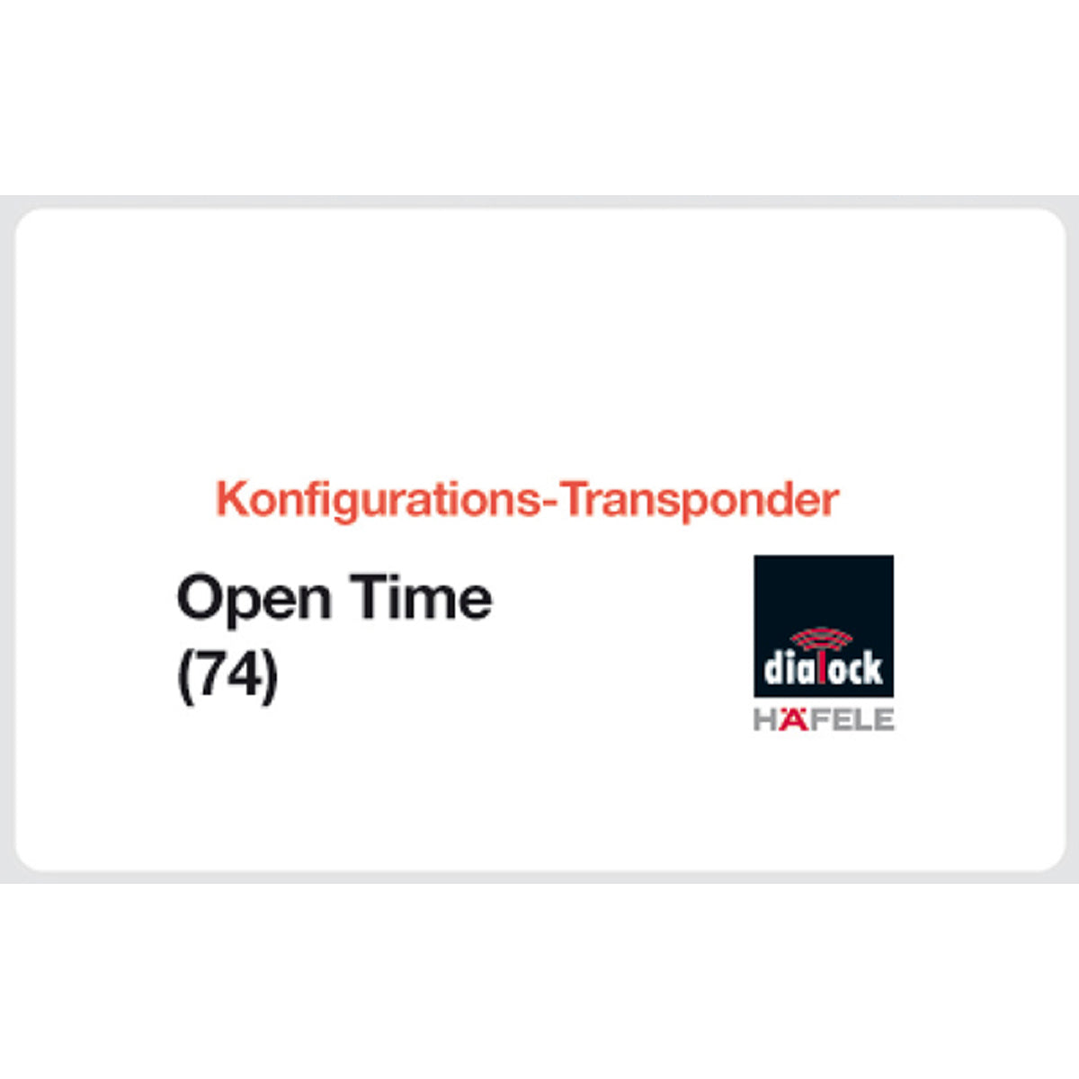 DIALOCK TAG-IT CARD OPEN TIME PL/WH