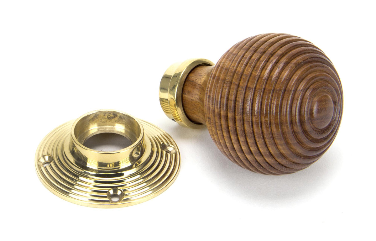 WOODEN BEEHIVE MORTICE/RIM KNOB 54x83x58 RWD/PBR - 91787 by MARCHES (ANVIL) ARCHITECTURAL HARDWARE
