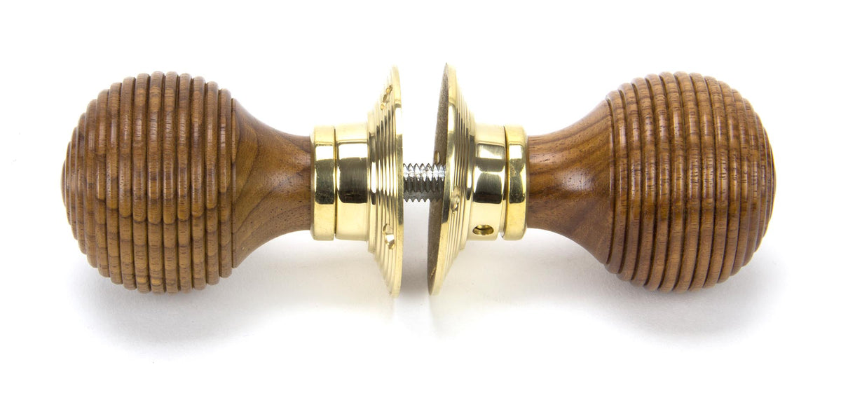 WOODEN BEEHIVE MORTICE/RIM KNOB 54x83x58 RWD/PBR - 91787 by MARCHES (ANVIL) ARCHITECTURAL HARDWARE