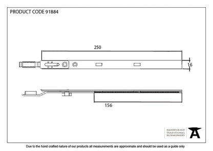 ESPAGNOLETTE DOOR LOCK EXTENSION 250 BZP - 91884 by MARCHES (ANVIL) ARCHITECTURAL HARDWARE