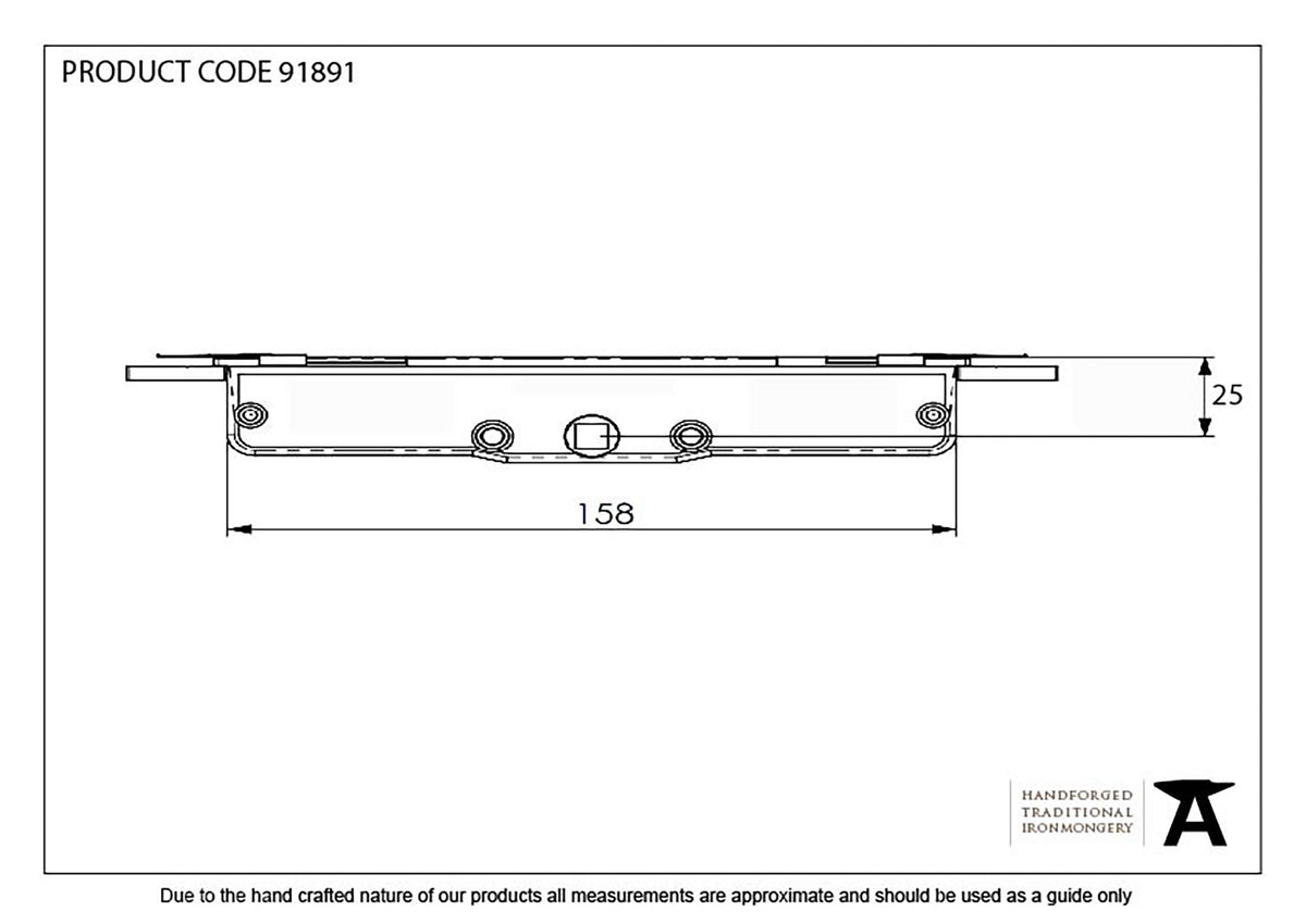 EXCAL GEARBOX NO CLAW BS25 158x12 BZP - 91891 by MARCHES (ANVIL) ARCHITECTURAL HARDWARE