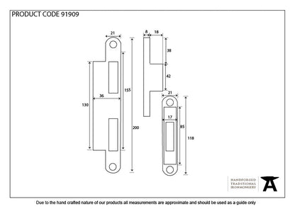 ESPAGNOLETTE KEEP SET 44DR 200x36 BZP - 91909 by MARCHES (ANVIL) ARCHITECTURAL HARDWARE