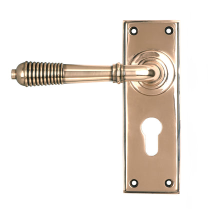 REEDED LEVER HANDLE EURO 123x152x70 PBZ - 91916 by MARCHES (ANVIL) ARCHITECTURAL HARDWARE