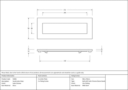 LETTER PLATE 252x096x7 SCP - 92005 by MARCHES (ANVIL) ARCHITECTURAL HARDWARE