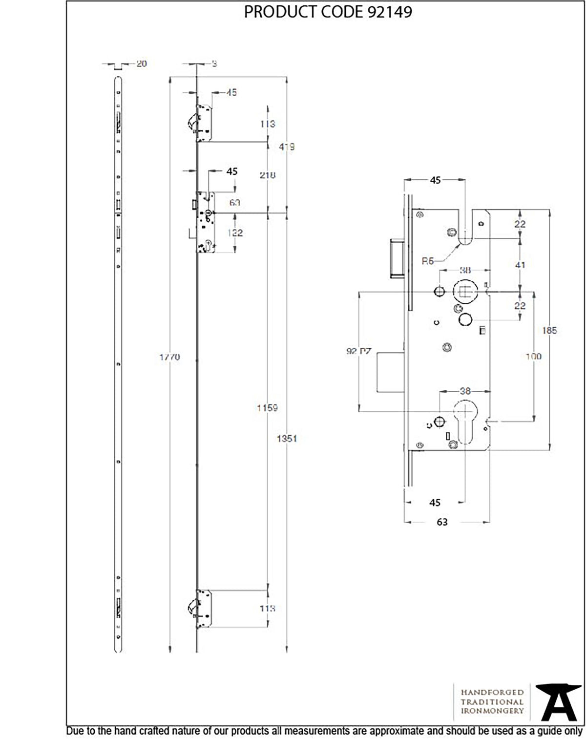 WHAUS AV3/AV4 MAGNET - 92149 by MARCHES (ANVIL) ARCHITECTURAL HARDWARE