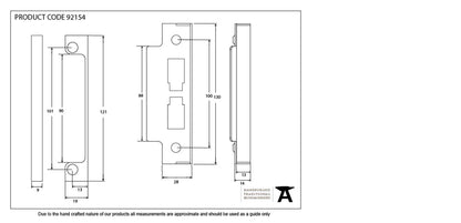 HORIZONTAL 3LEVER SASH LOCK/LATCH REBATE KIT 130x28x14 BLK - 92154 by MARCHES (ANVIL) ARCHITECTURAL HARDWARE
