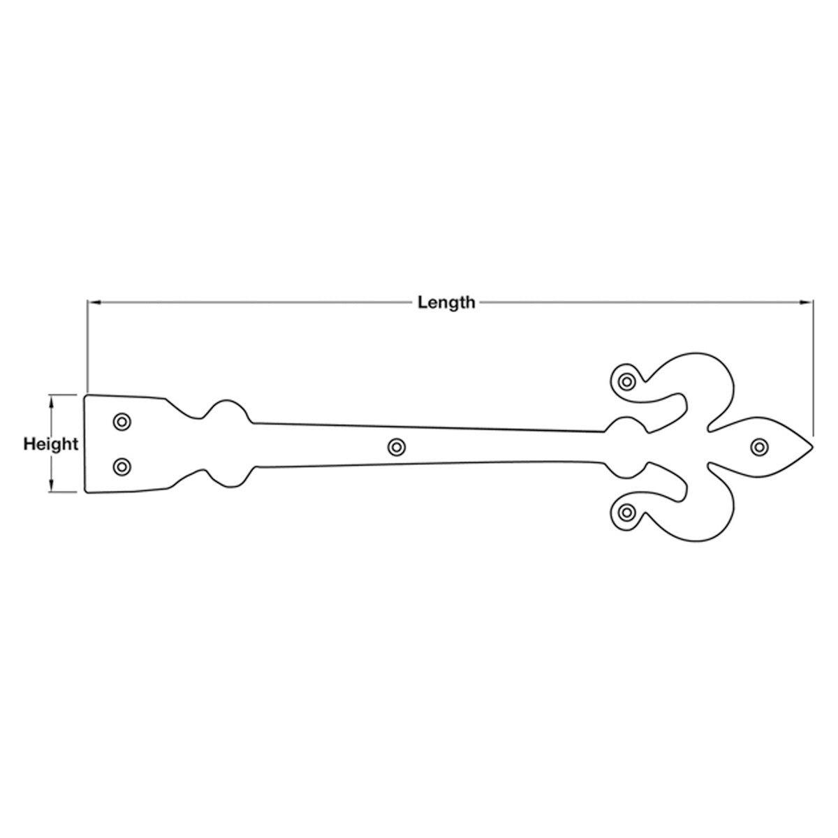 FDL HINGE FRONT 406x50 IR/BLK