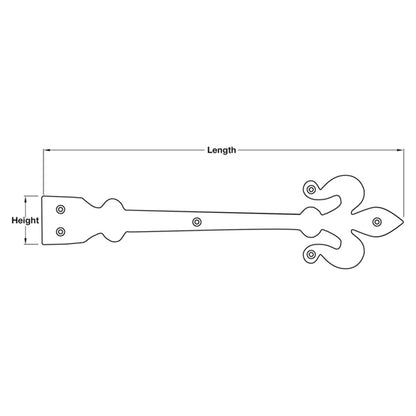 FDL HINGE FRONT 406x50 IR/BLK