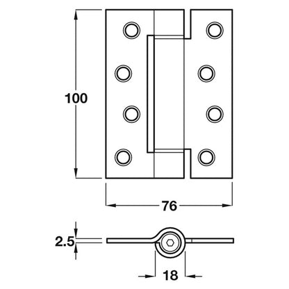 SPRUNG BUTT HINGE HD FIRE RATED BRP