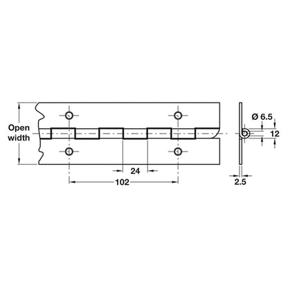 ANTI-LIGATURE CONT HINGE 2000 MSS