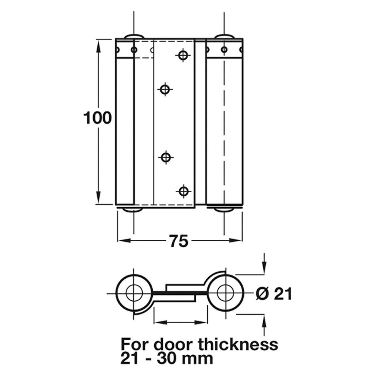 SPRING HINGE DA 75x100 15KG ST/SIL