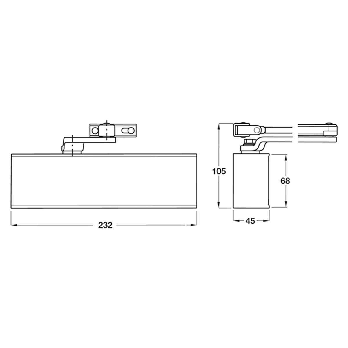 DOOR CLOSER O/H DORMA TS71 SILVER