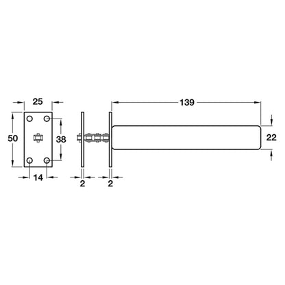 CONCEALED JAMB DOORCLOSER SQU ST/EB