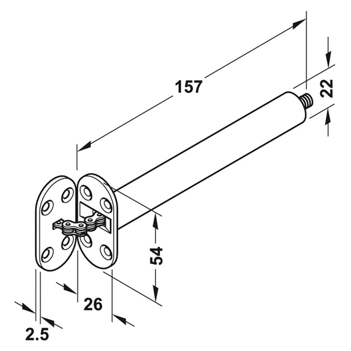 PERKO DOOR CLOSER CON JAMB PCP