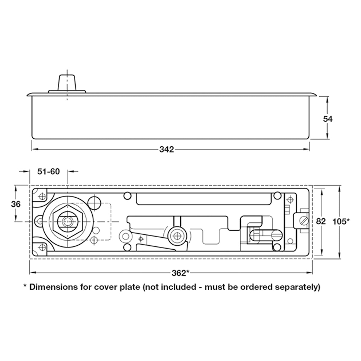 FLOOR SPRING M+B STD HOLD OPEN