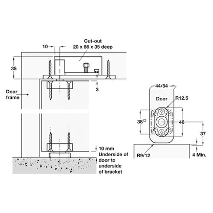 DISABLED DBL ACTION PIVOT SET FLOOR