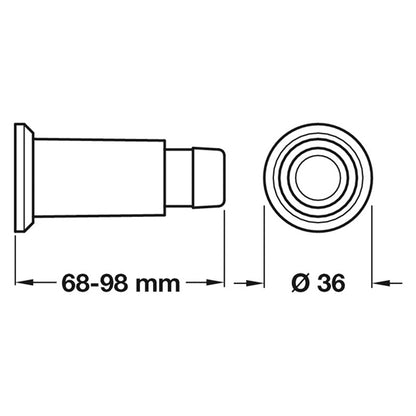 DOOR STOP WALL MOUNT D36x69-98 PCPB