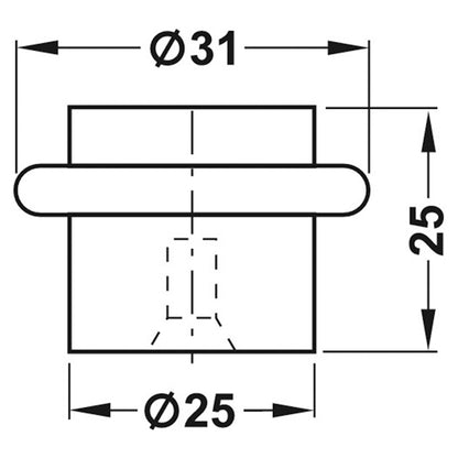 DOOR STOP FLOOR MOUNT D31x23 SSS/RB