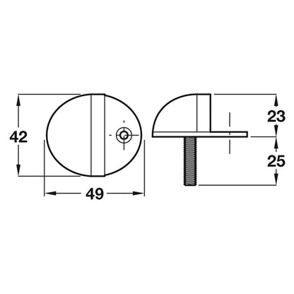 DOOR STOP FLOOR 49x42x48 ALU/SAA