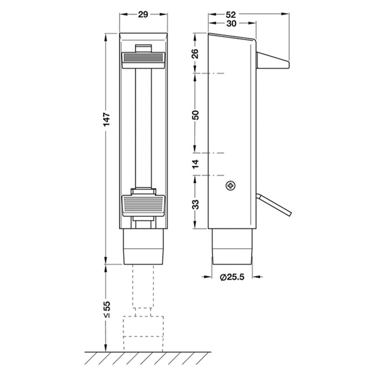 FOOT OPERATED DOOR HOLDER SLMS