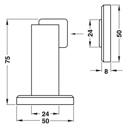 DOOR HOLDER MAGNETIC 4KG 75 ZA/STST