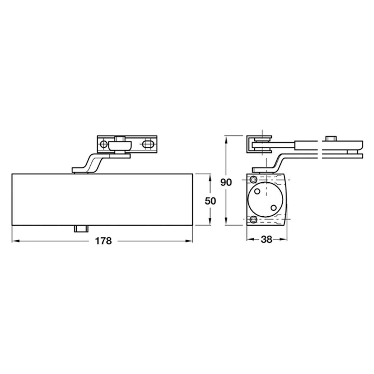 DOOR CLOSER O/H TS1500 SILVER