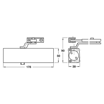DOOR CLOSER O/H TS1500 SILVER