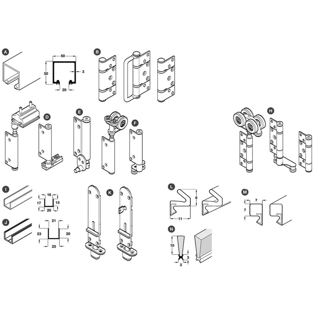 SLIDOFOLD 100U SET 1L 4R by HAFELE UK LTD